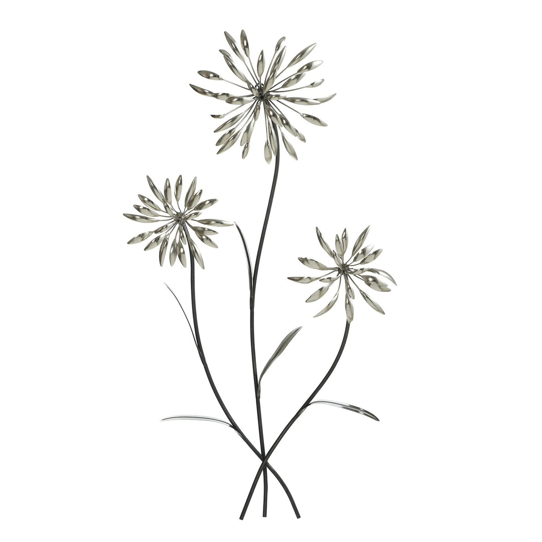 Bloom Hanging Metal Wall Sculpture Silver Modern Contemporary