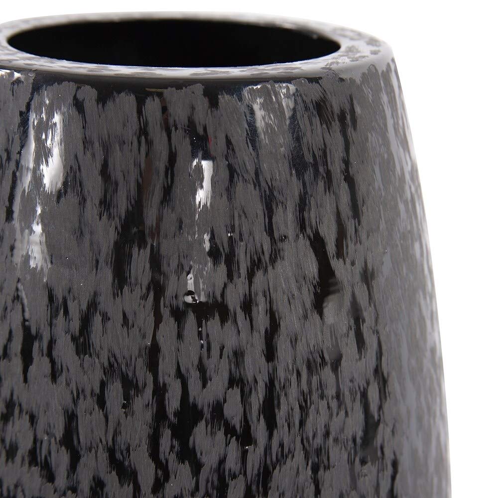 Chiseled Texture Black Iron Cylinder Vase Large - Diamond Home USA