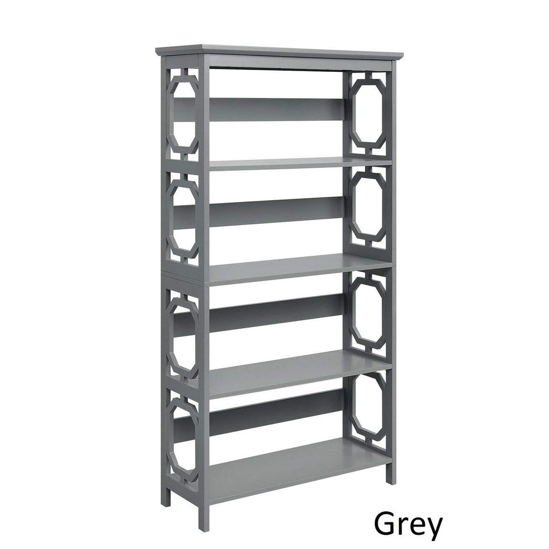 5tier Bookshelf Ladder Trestle Bookcase Geometric Design Free Standing