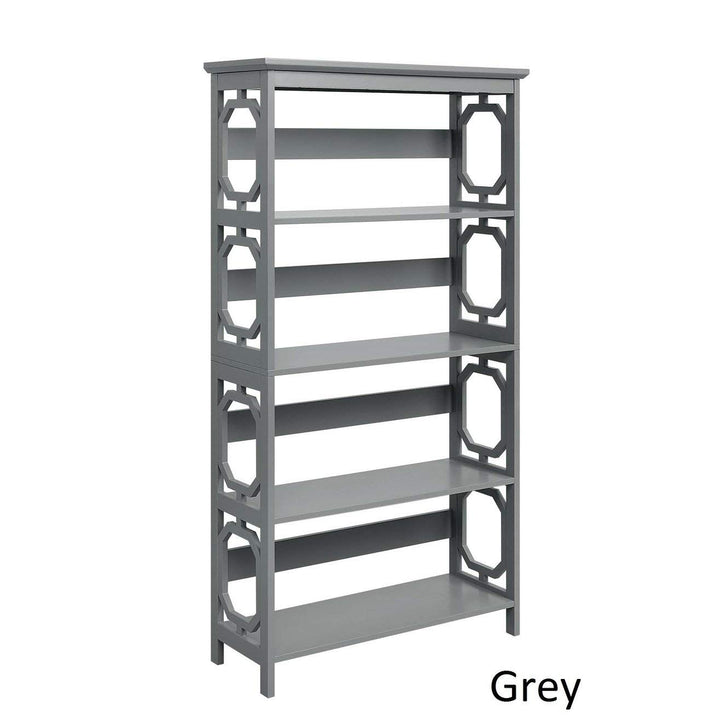 5tier Bookshelf Ladder Trestle Bookcase Geometric Design Free Standing