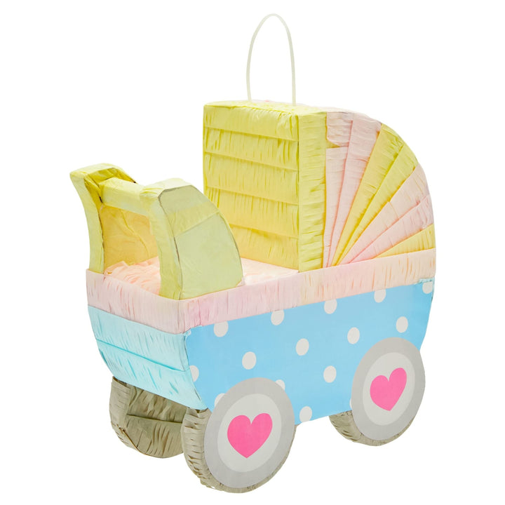 Small Baby Carriage Gender Reveal Pinata Pastel Shower Decorations (11.5 X 12.25