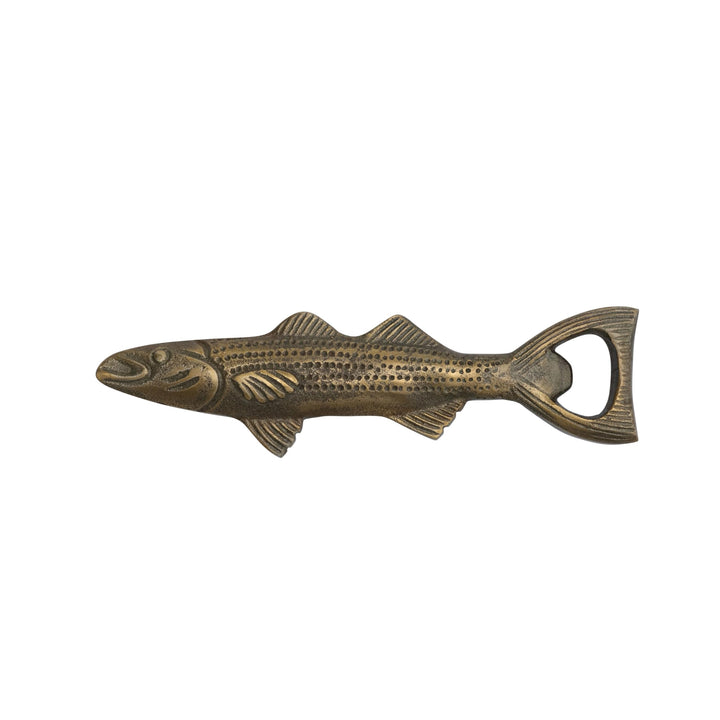 Cast Fish Shaped Bottle Opener 7.0"l X 2.0"w 0.5"h Gold