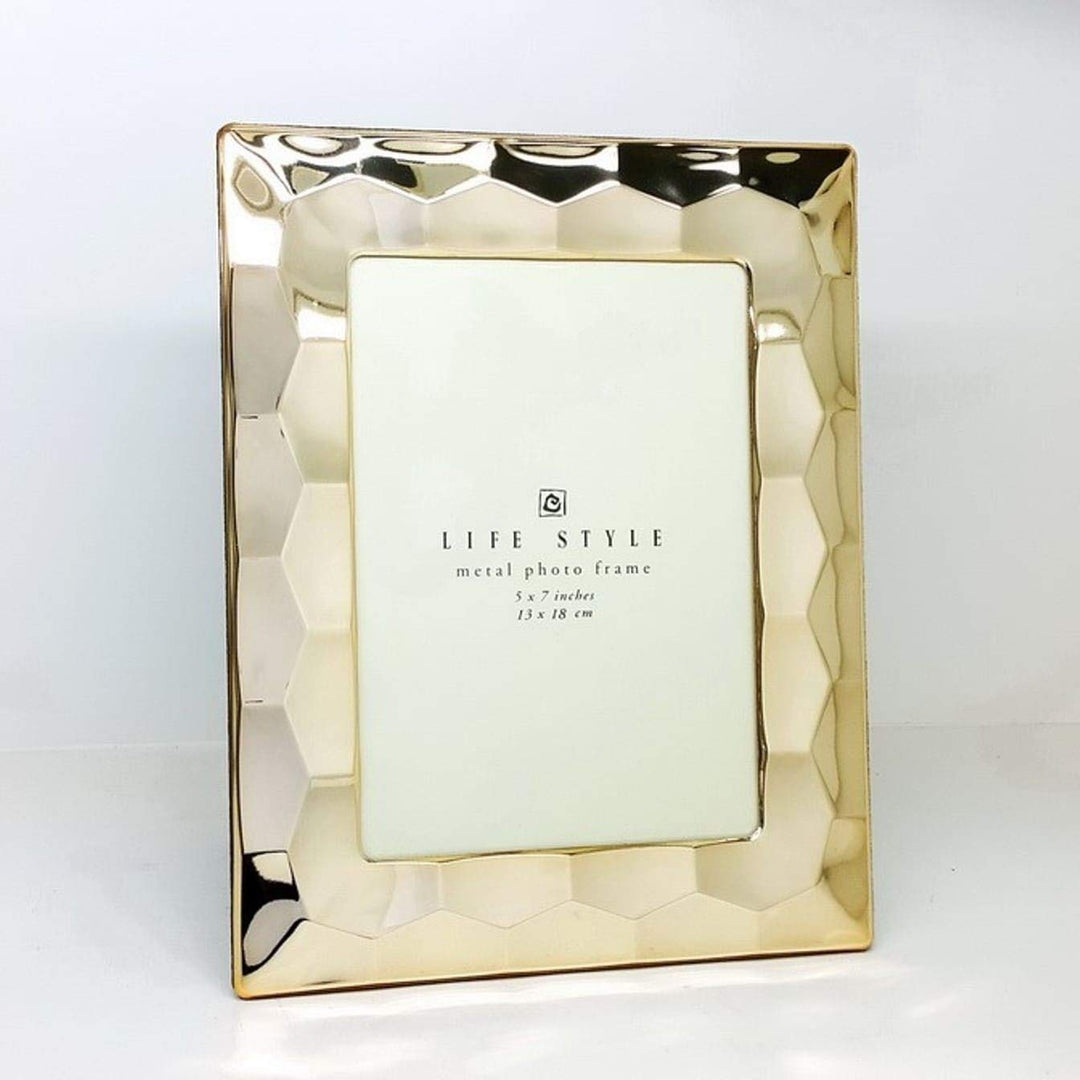 Gold Finish 5x7 Prism Photo Frame Rectangle Stainless Steel