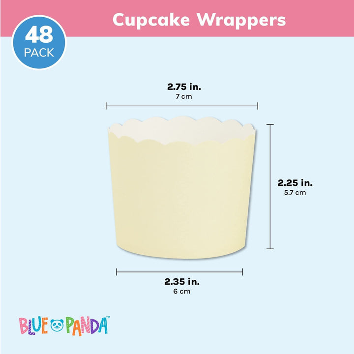 48 Pack Pastel Cupcake Liners Wrappers Rainbow Color Muffin Paper Baking Cup For - Diamond Home USA