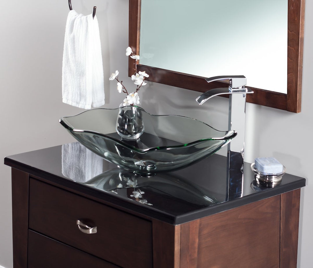 Novatto TIS-317C Elegante Glass Vessel Bathroom Sink - Diamond Home USA