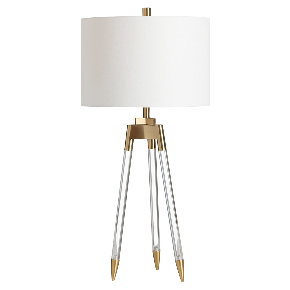 Clear Acrylic Tripod Table Lamp 15 X 31 Brass Glam Modern Contemporary - Diamond Home USA