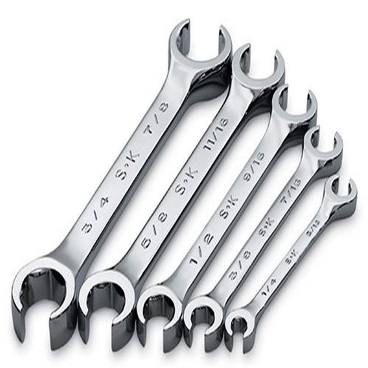 SK Tools USA 6 Piece Flare Nut Wrench Set 6 Point SuperKrome® 1/4" to 7/8"|381
