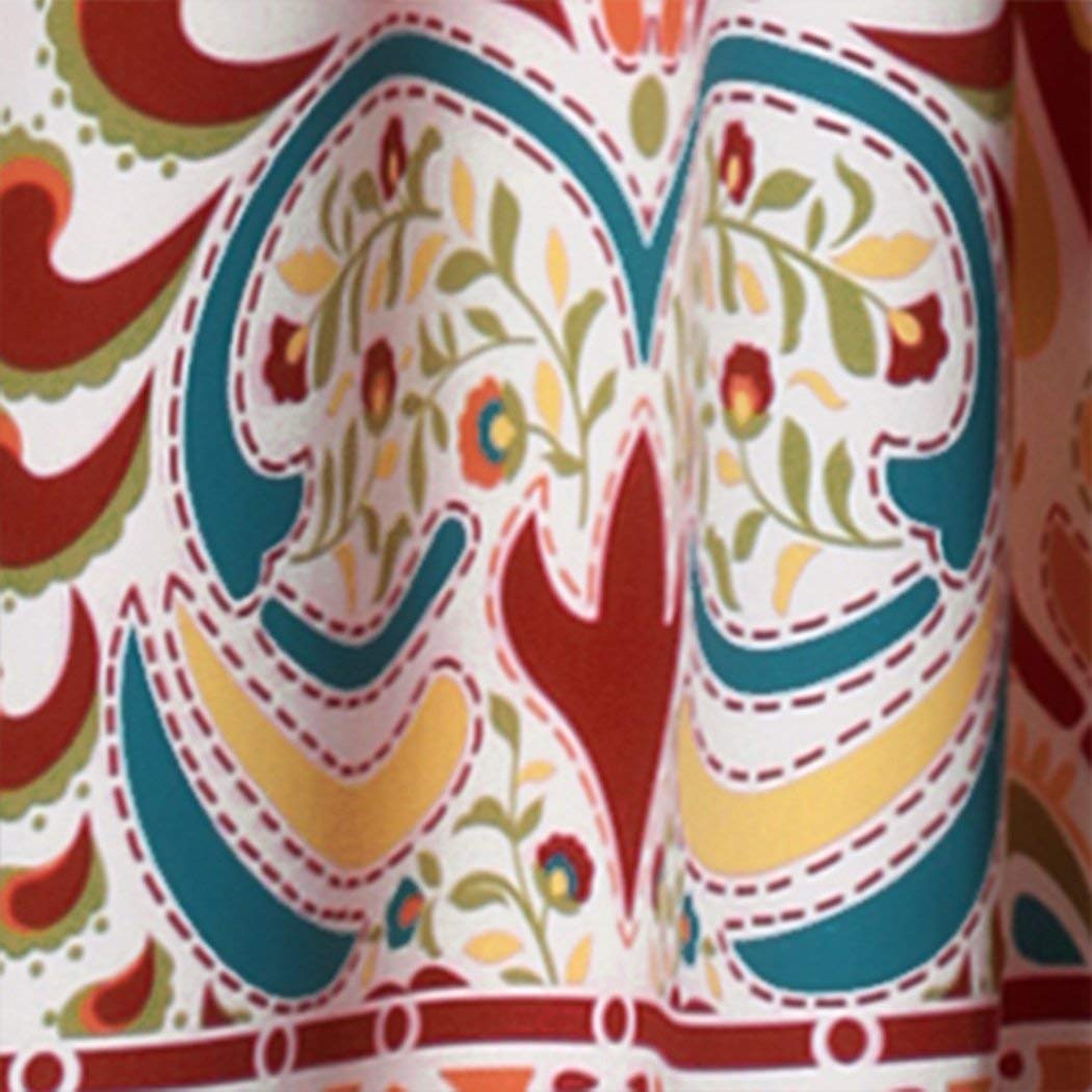 Ln 2 Piece Orange Paisley Window Curtain Set 84 Inch Red Damask Drapes Floral - Diamond Home USA