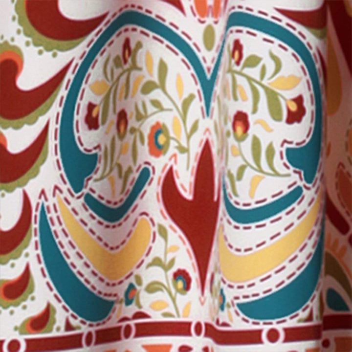 Ln 2 Piece Orange Paisley Window Curtain Set 84 Inch Red Damask Drapes Floral - Diamond Home USA