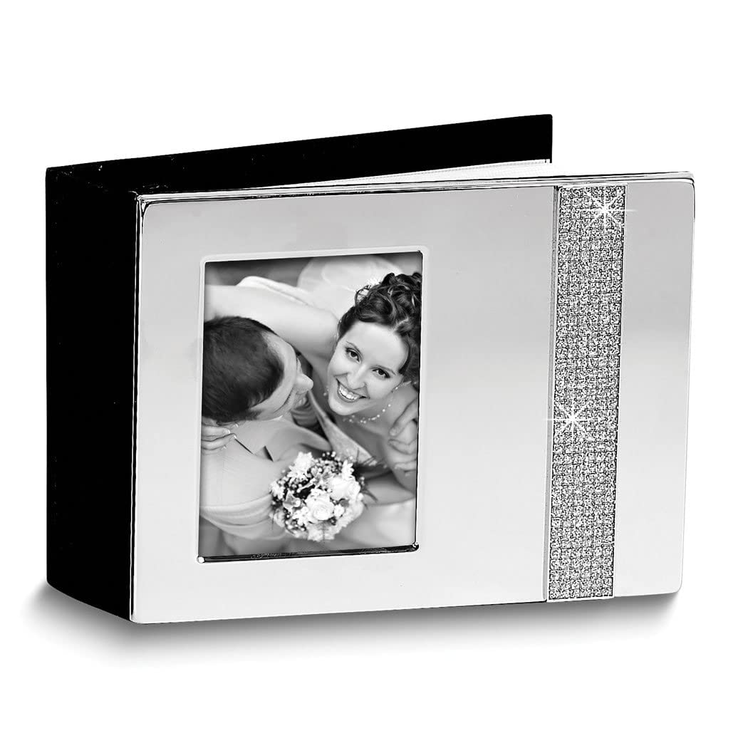 Nickel-Plated (Holds 80-4x6 Photos) Glitter Photo Album Silver Modern