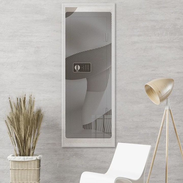 Wall Hidden Gun Cabinet Safe W/Keypad Adjustable Rack Black Steel - Diamond Home USA