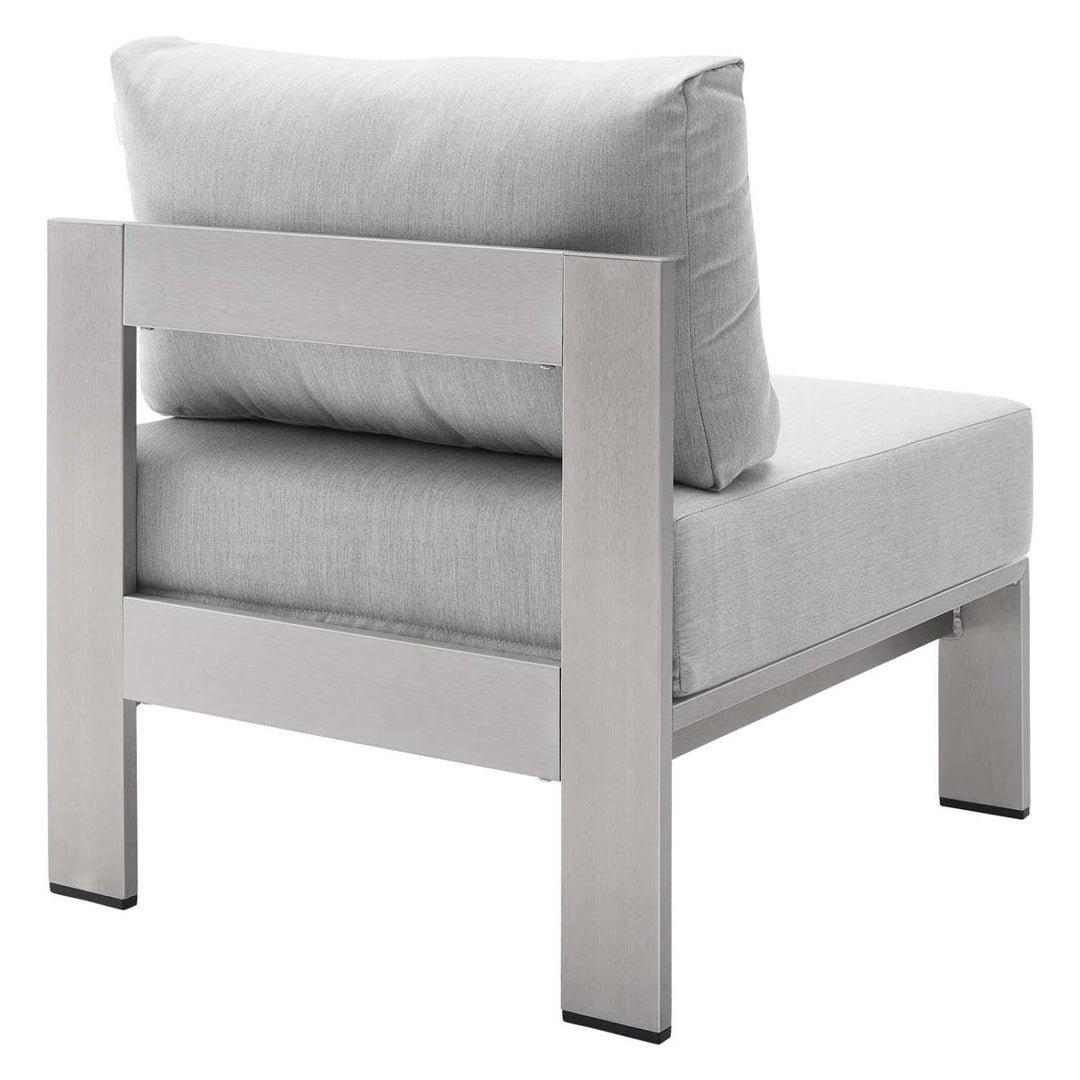 Modway EEI-4227-SLV-GRY Shore SunbrellaPatio Chair in Silver Gray 27.5 x 25 x - Diamond Home USA
