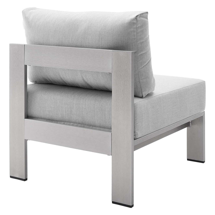 Modway EEI-4227-SLV-GRY Shore SunbrellaPatio Chair in Silver Gray 27.5 x 25 x - Diamond Home USA