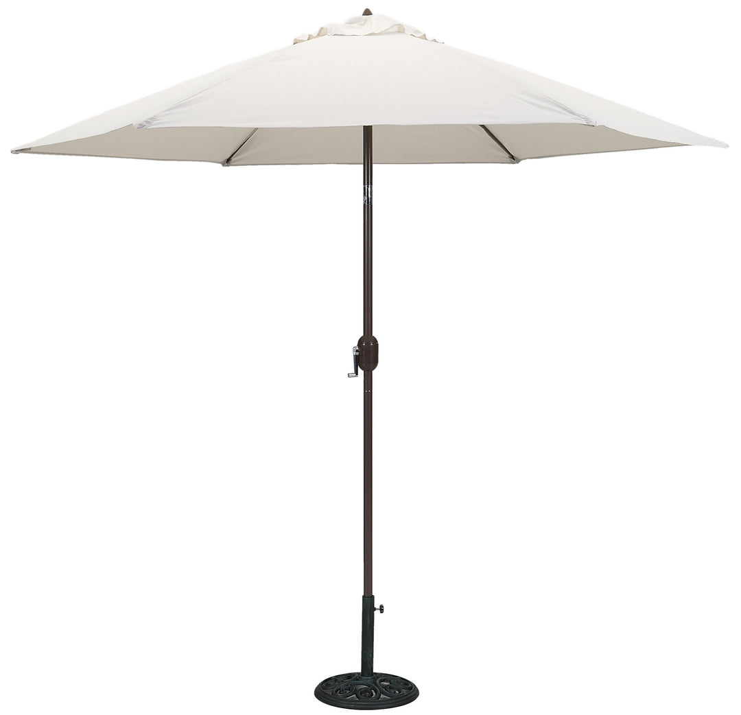 TropiShade 9 ft Bronze Aluminum Patio Umbrella with Antique White Polyester