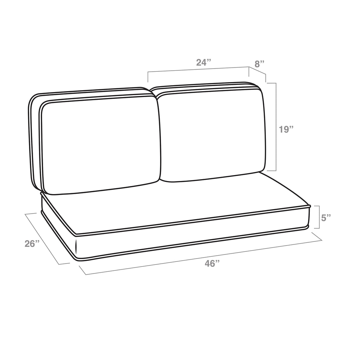 Arden Selections Outdoor Loveseat Cushion Set 46 x 26 French Stripe