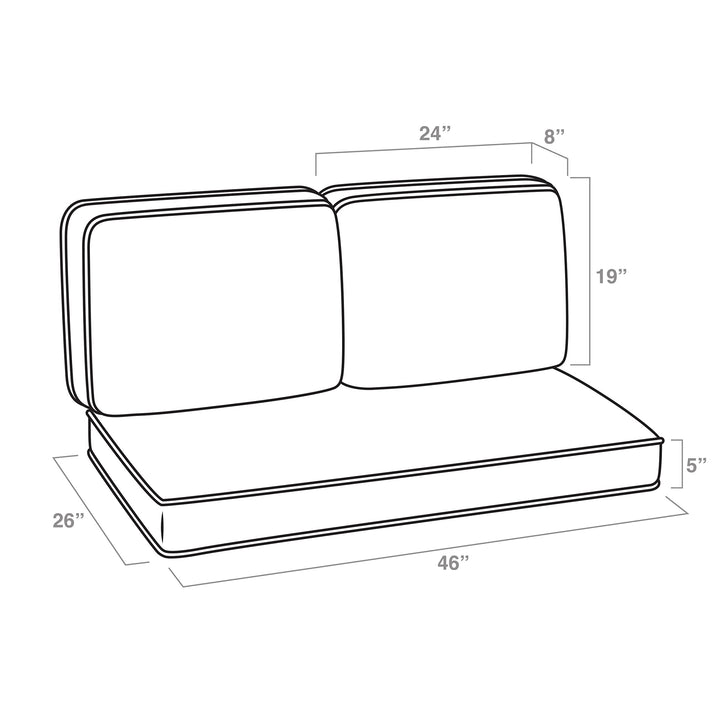 Arden Selections Outdoor Loveseat Cushion Set 46 x 26 French Stripe