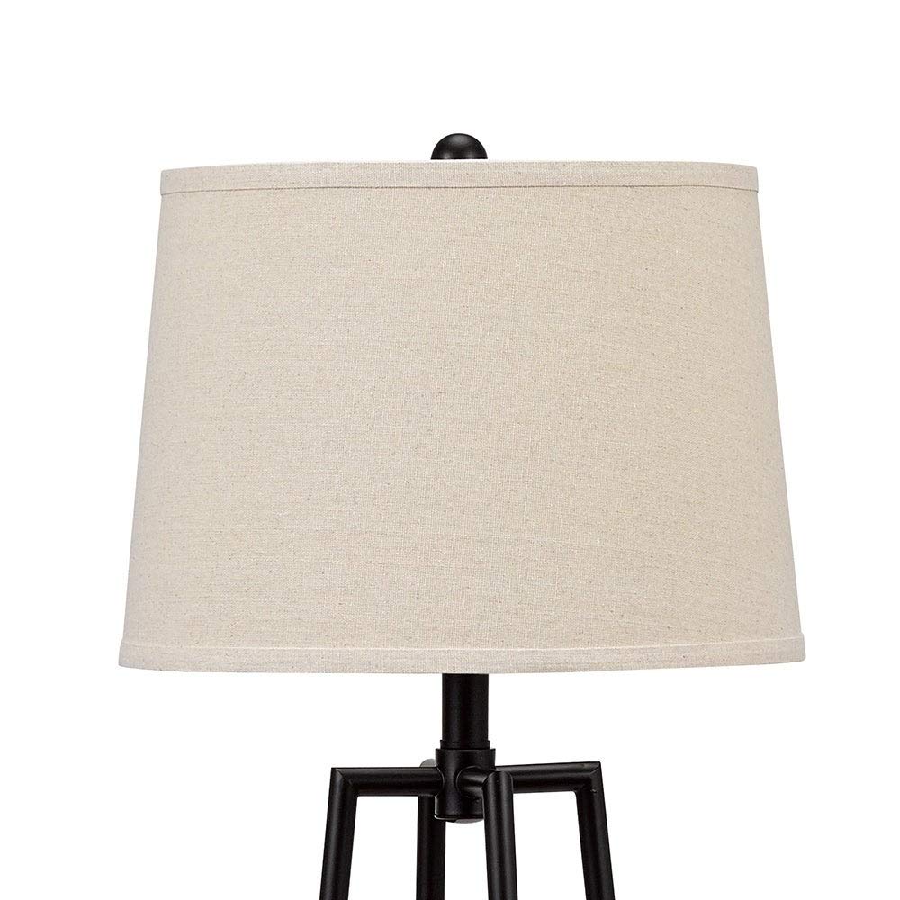 Lighting 3-Way 58-inch Distressed Iron Etagere Floor Lamp Black Modern - Diamond Home USA