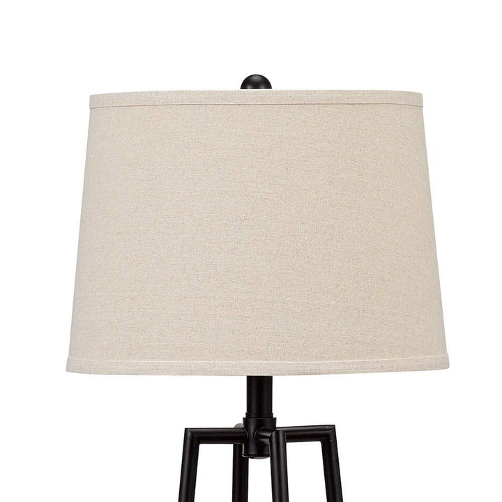 Lighting 3-Way 58-inch Distressed Iron Etagere Floor Lamp Black Modern - Diamond Home USA