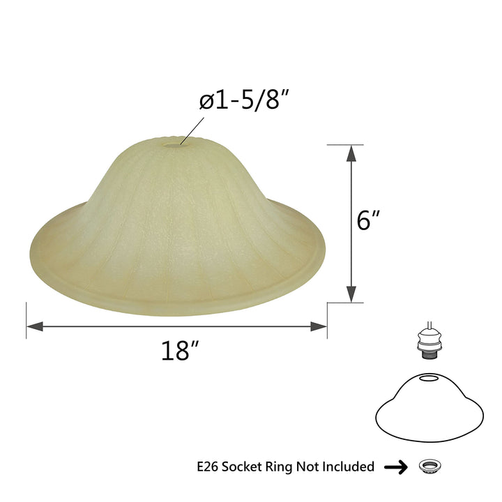 Aspen Creative Amber 23092-01 Transitional Style Replacement Torchiere Glass - Diamond Home USA