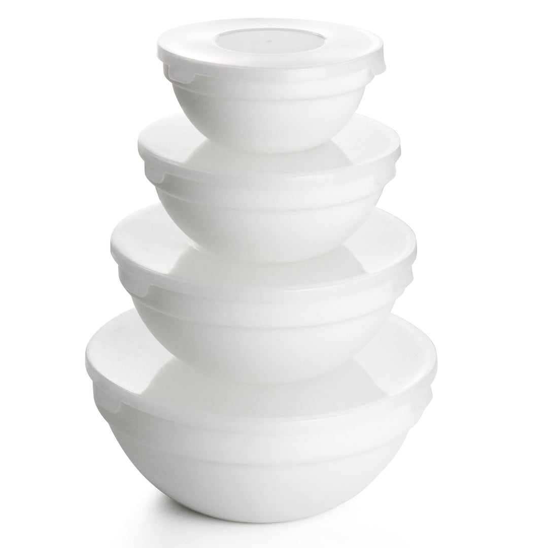 Ultra 36 Piece Tempered Opal Glass Combo Dinnerware Set In White Solid Casual - Diamond Home USA