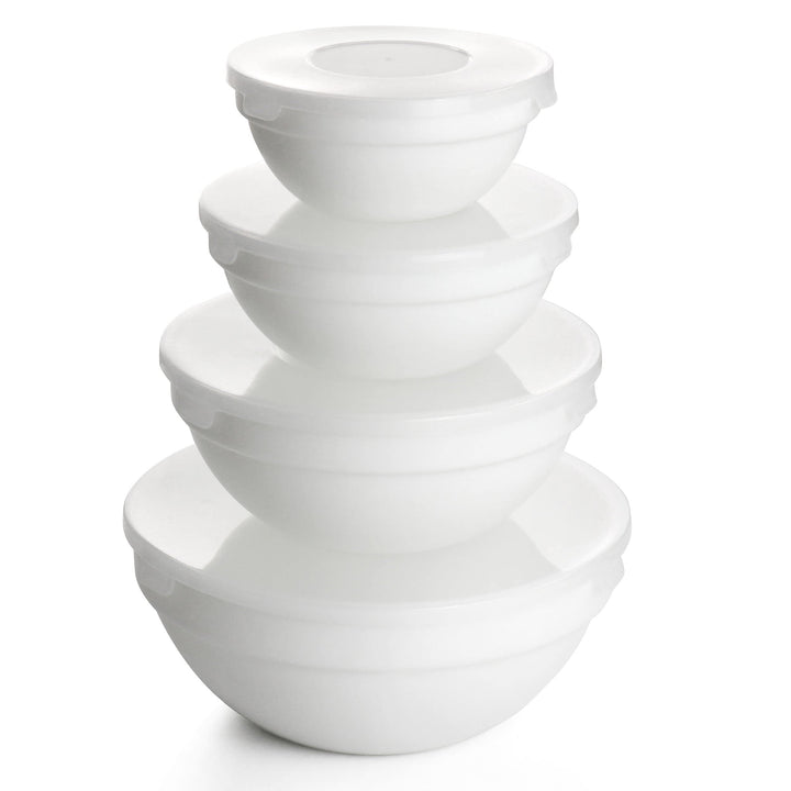 Ultra 36 Piece Tempered Opal Glass Combo Dinnerware Set In White Solid Casual - Diamond Home USA