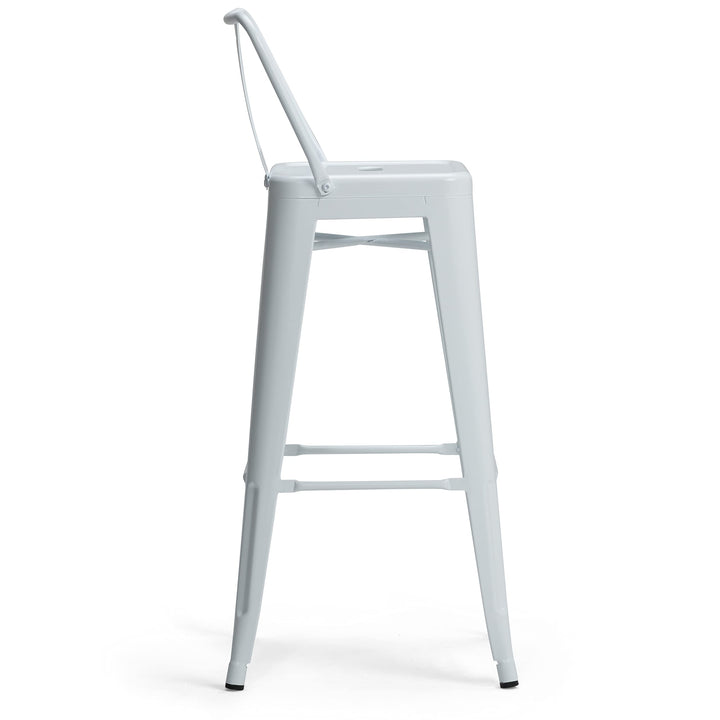SIMPLIHOME Rayne Metal 30 inch Bar Stool (Set of 2) in White for the Dining Room - Diamond Home USA