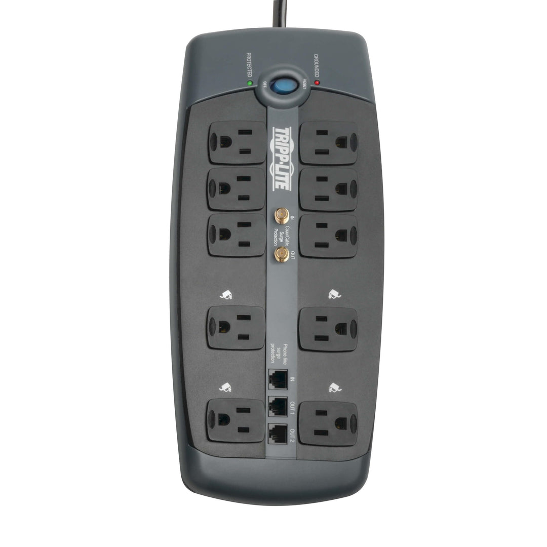 Tripp Lite Protect It! 10-Outlet Surge Protector 8 Ft. (2.43 M) Cord 3345 Joules - Diamond Home USA
