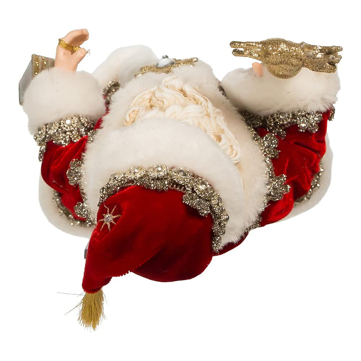 Kurt S. Adler Fabriché Regal Red Table Piece Santa 10.5-Inches Multi-Colored - Diamond Home USA
