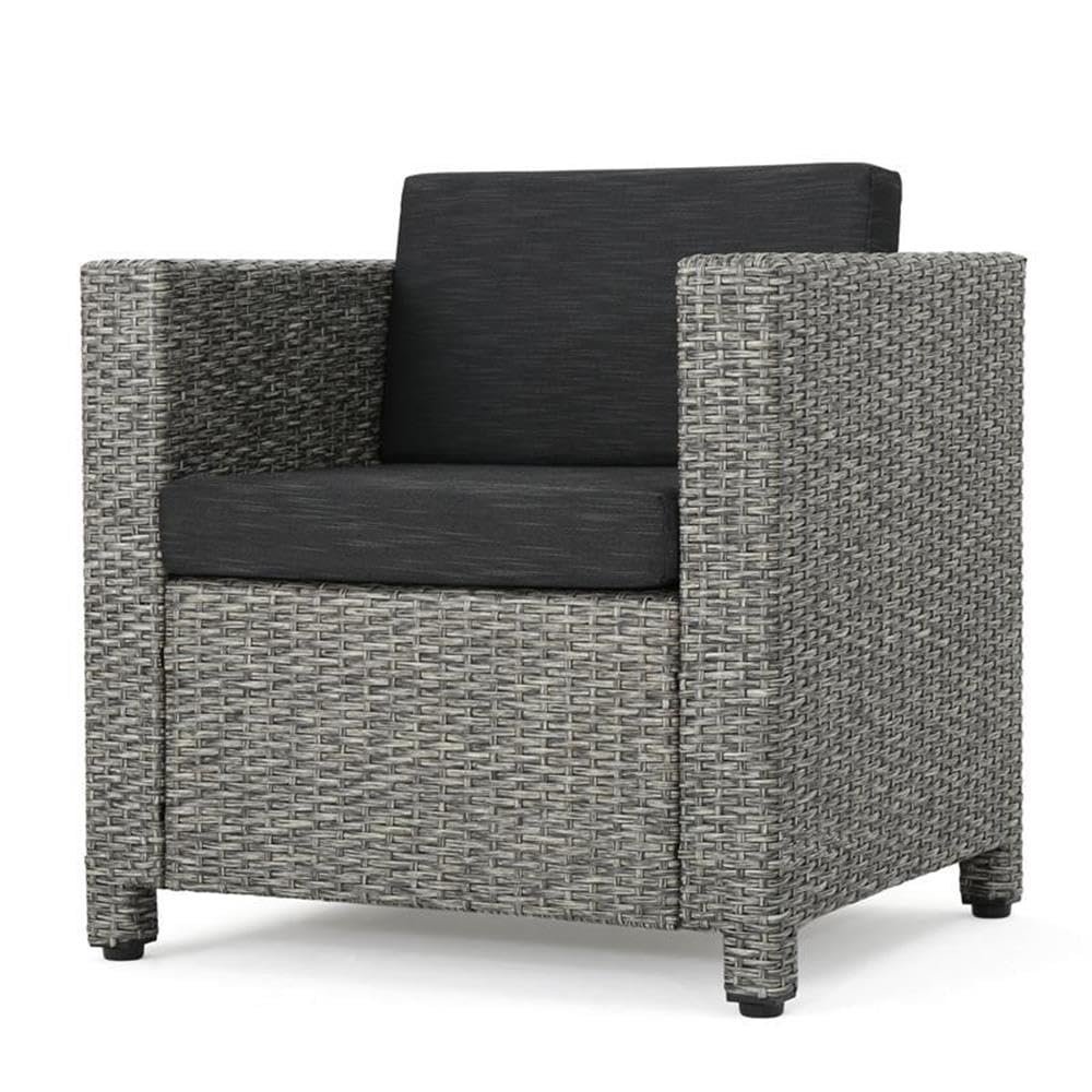 Christopher Knight Home Puerta Outdoor Wicker Club Chair with Water Resistant Dark