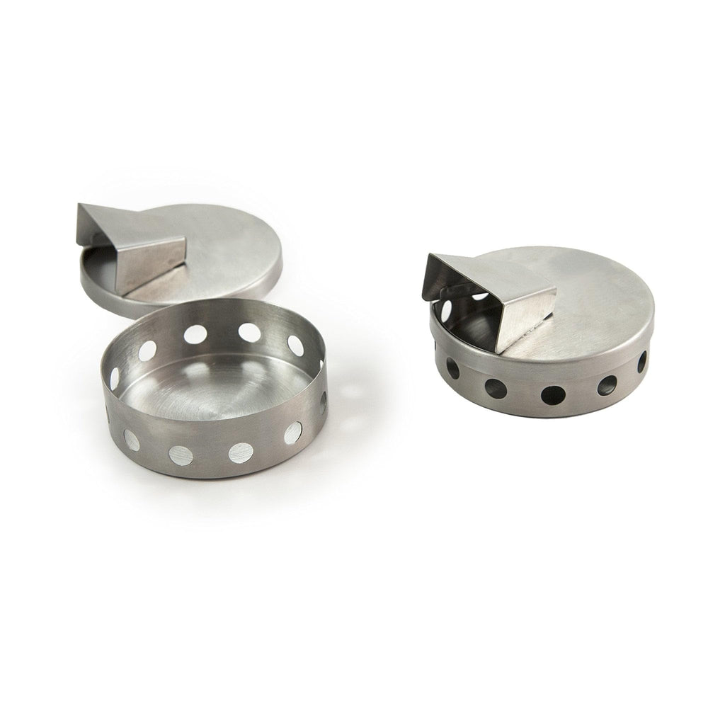 Smoking Pucks Set of 2 Silver Stainless Steel - Diamond Home USA