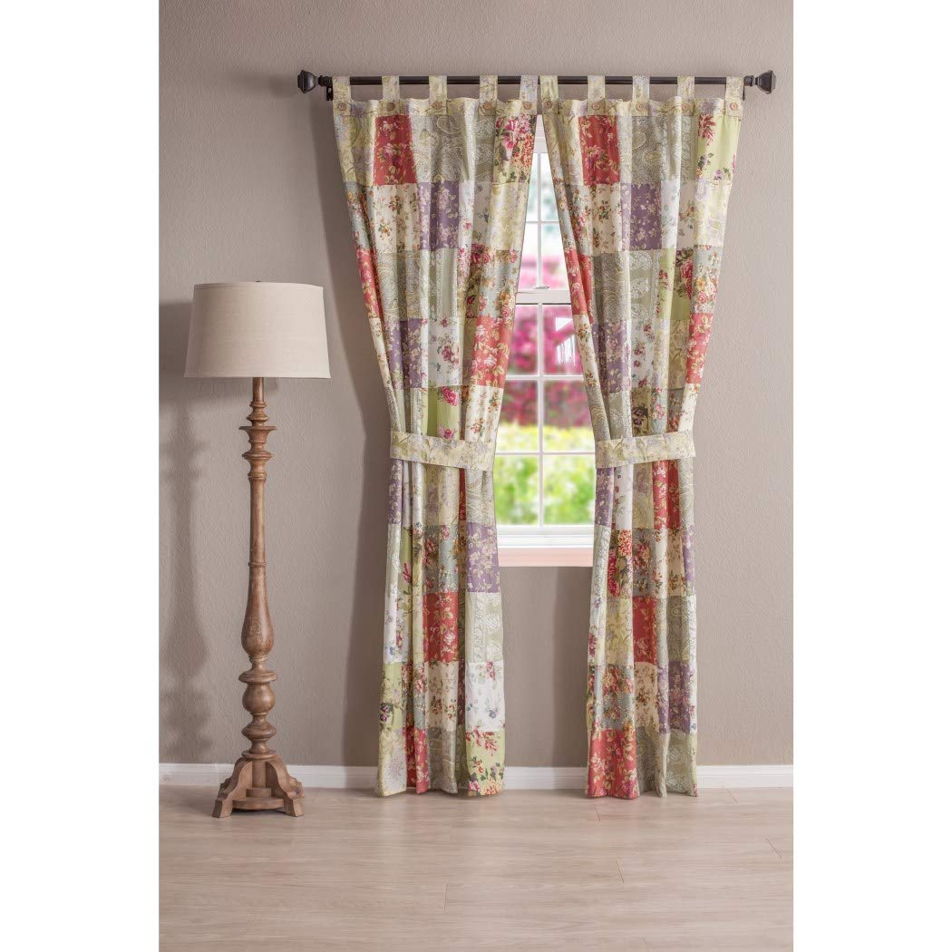 1 Piece Pink Purple Blooming Prairie Window Curtain 84 Inch Greene Floral