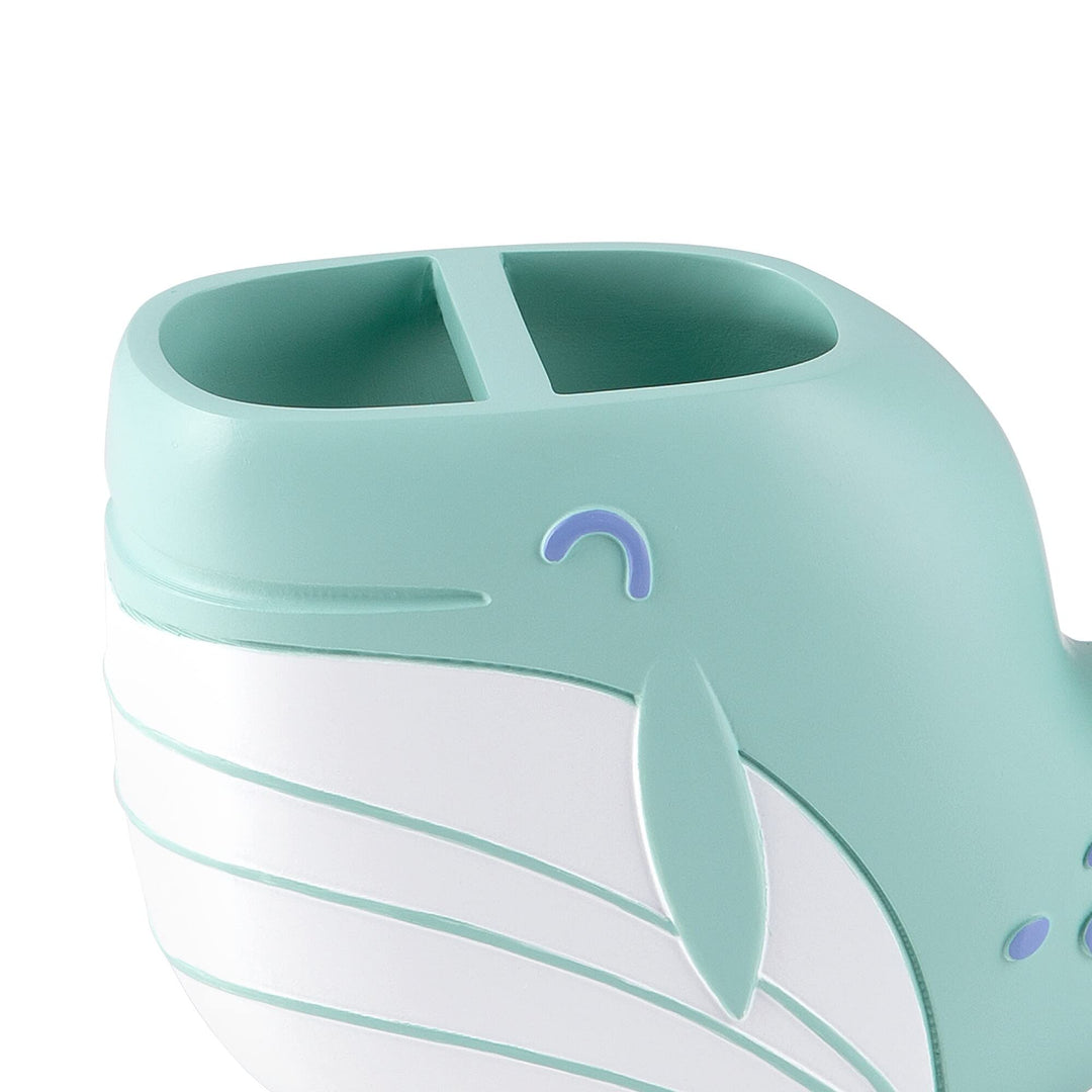 Whales 3pc Set Lotion Pump/Toothbrush Holder/Tumbler Bath Accessory Set Green - Diamond Home USA