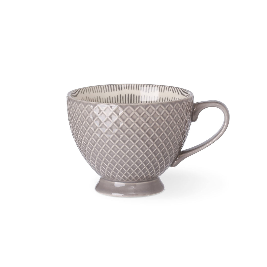 Signature Housewares Pad Print Set of 4 Ceramic Assorted Footed 14oz Mugs PP - Diamond Home USA