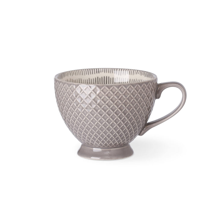 Signature Housewares Pad Print Set of 4 Ceramic Assorted Footed 14oz Mugs PP - Diamond Home USA