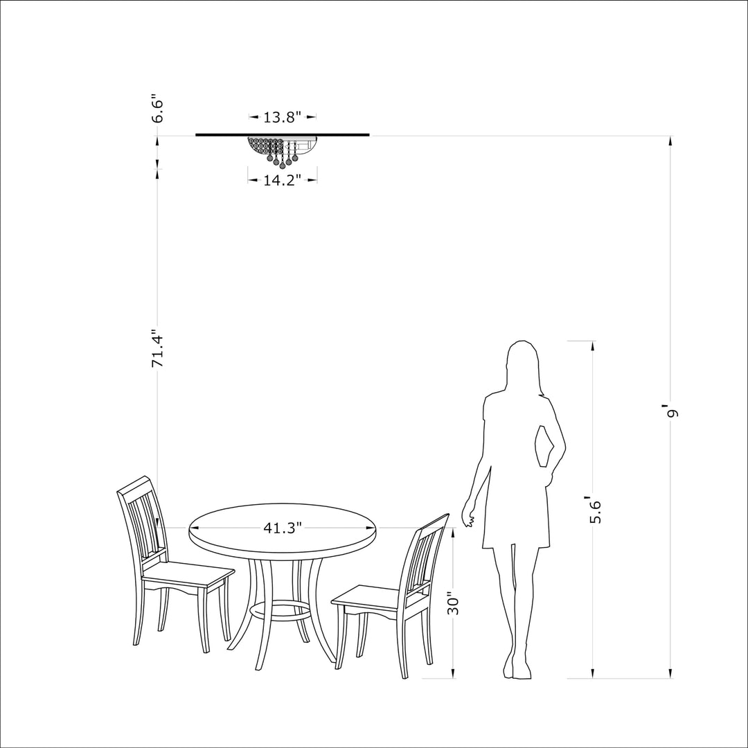 The Lighting Store Francisca 4-light Chrome Finish Flush Mount Crystal - Diamond Home USA