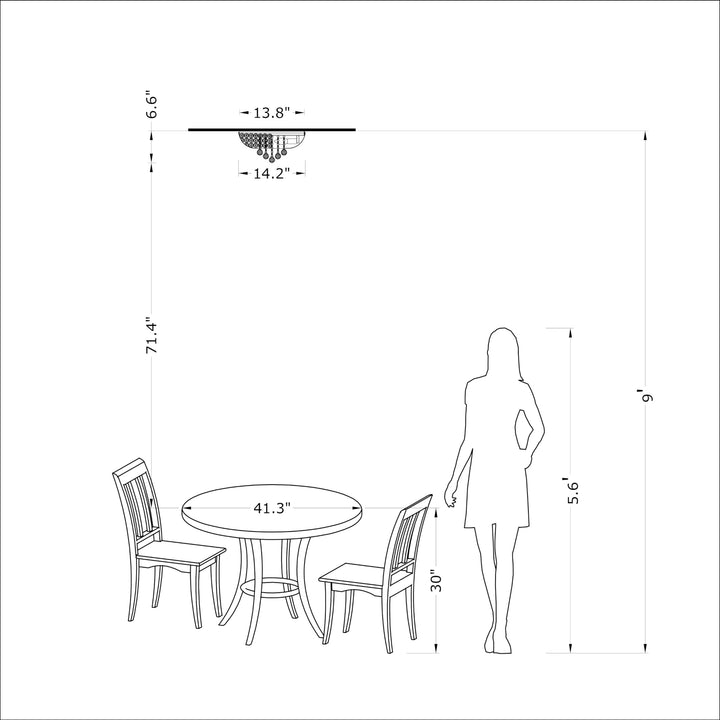 The Lighting Store Francisca 4-light Chrome Finish Flush Mount Crystal - Diamond Home USA