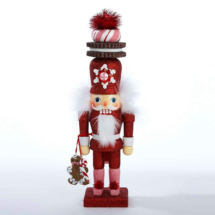 12-inch Hollywood Red Gingerbread Nutcracker with Cookie Hat Plastic Wood