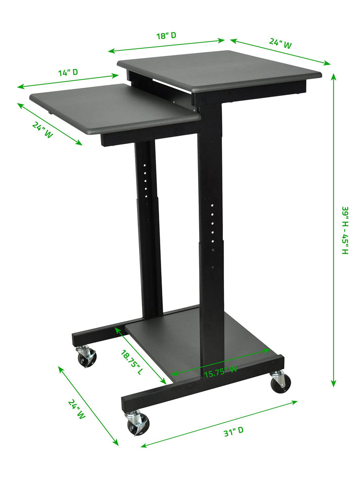 LUXOR PS3945 Adjustable-Height Presentation Workstation - Diamond Home USA