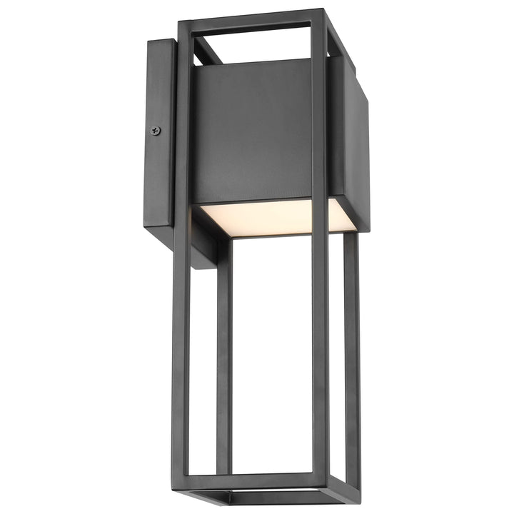 Supreme 18w Led Medium Wall Lantern Matte Black Finish Modern Contemporary Glass