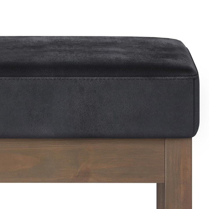 SIMPLIHOME Milltown 27 Inch Wide Contemporary Rectangle Footstool Ottoman Distressed