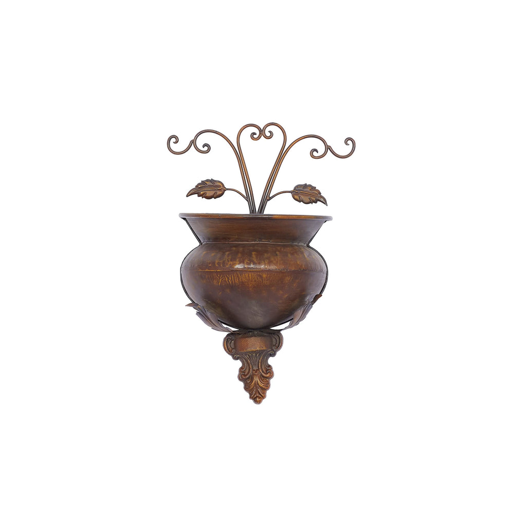 Brown Metal Traditional Planter 18 X 11 6 - Diamond Home USA