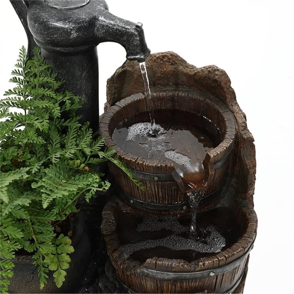 Jeco Glenville Water Pump Cascading Water Fountain Brown/Black - Diamond Home USA