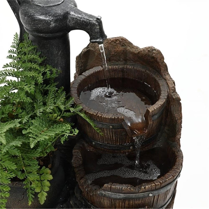 Jeco Glenville Water Pump Cascading Water Fountain Brown/Black - Diamond Home USA