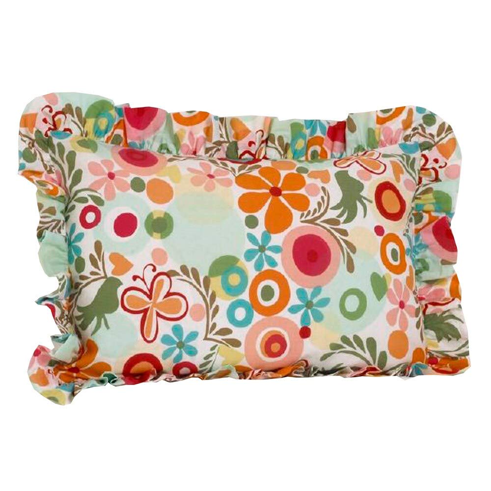 Multi olored Floral Standard Ruffle Pillow Sham - Multi-olor Designer Modern