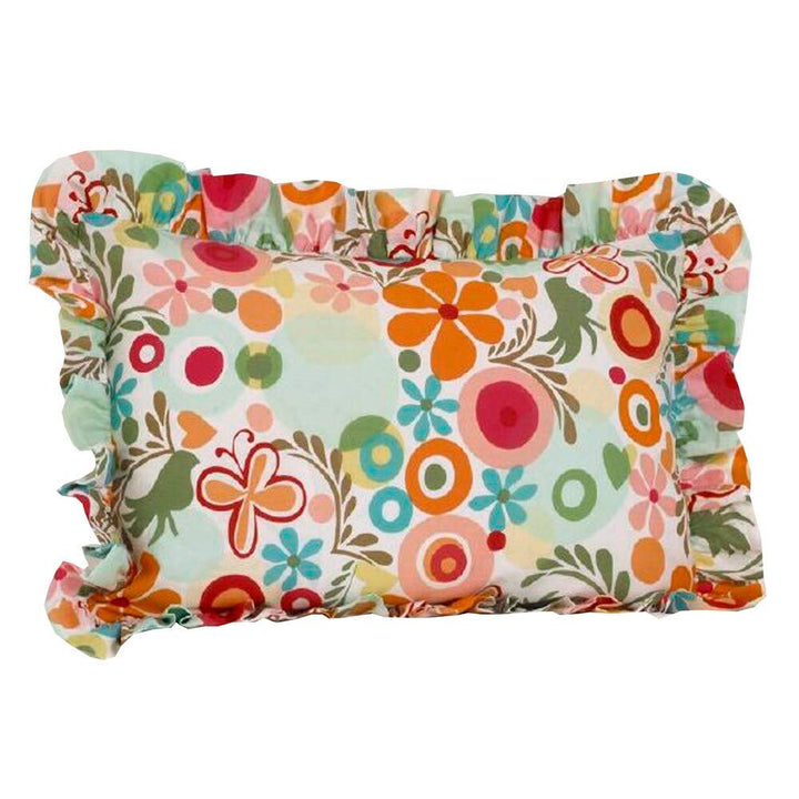 Multi olored Floral Standard Ruffle Pillow Sham - Multi-olor Designer Modern
