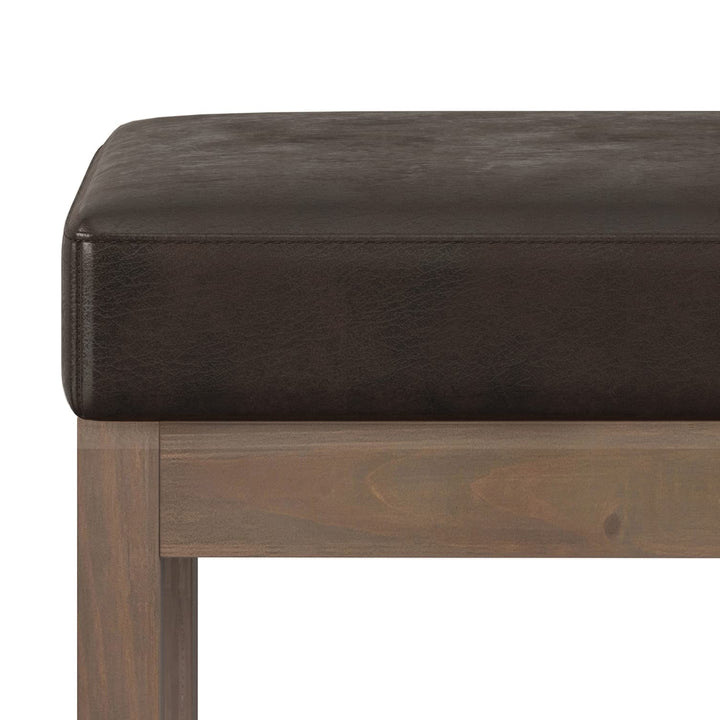 SIMPLIHOME Milltown 27 Inch Wide Contemporary Rectangle Footstool Ottoman Distressed