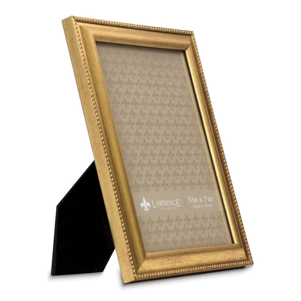 Gold-tone Beaded Edge 5x7 Photo Frame Gold Modern Contemporary Rectangle Metal - Diamond Home USA
