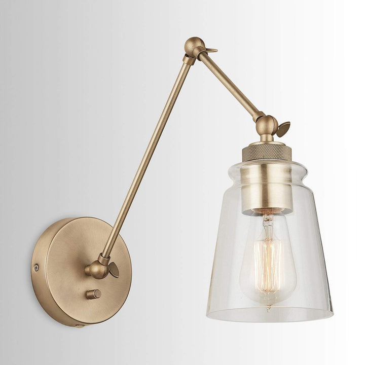 Profile 1-Light Aged Brass Wall Sconce Modern Contemporary Transitional Metal - Diamond Home USA