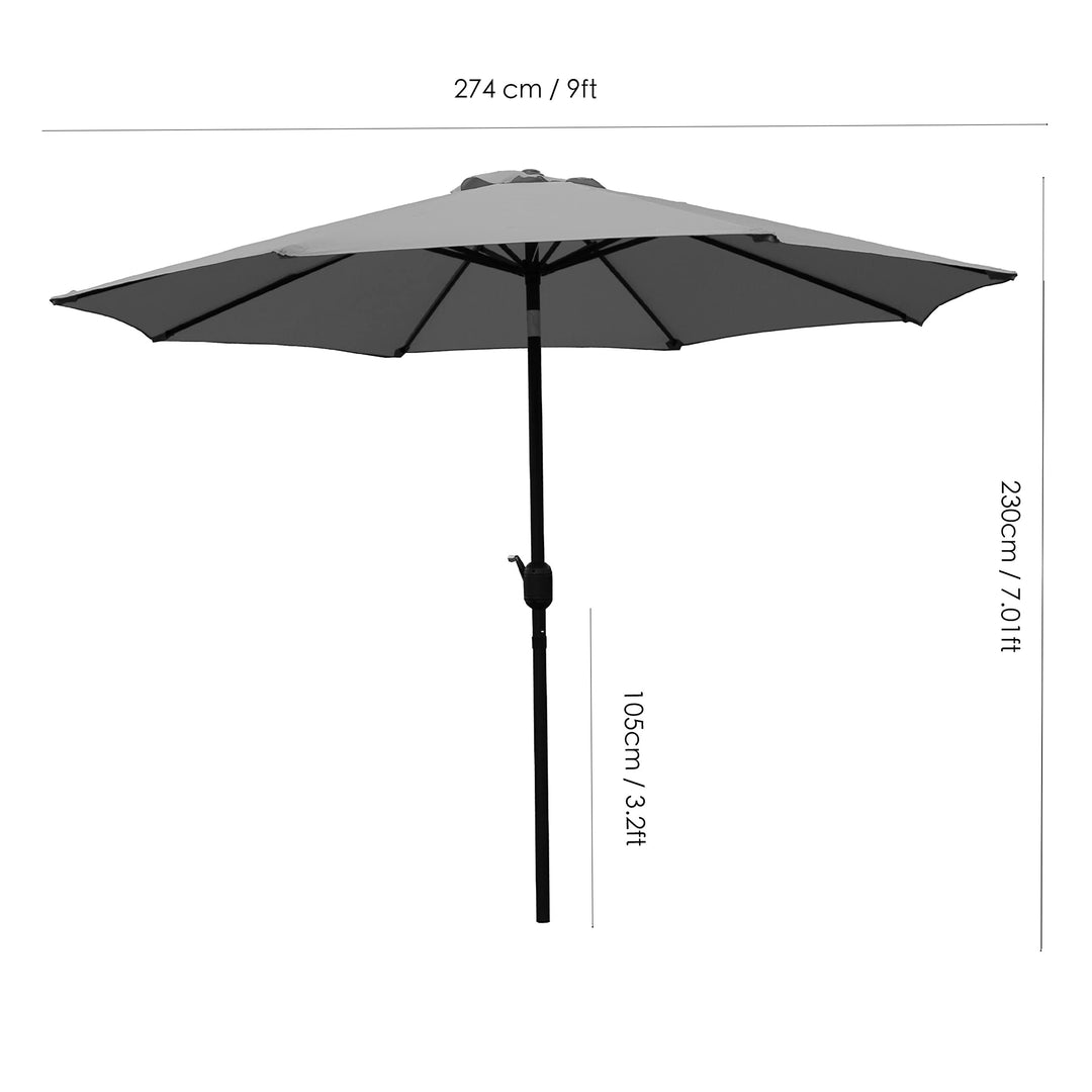Furniture 9 Ft Orange Patio Umbrella With Tilt And Crank Solid Classic Modern - Diamond Home USA
