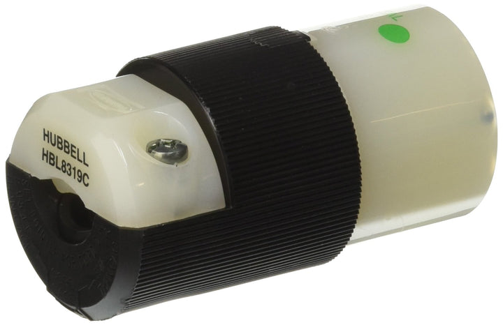 Hubbell HBL8319C Connector Hospital Grade 20 amp 125V 5-20R Black/White